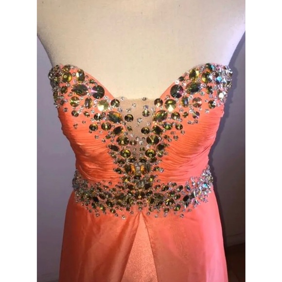 Orange Rhinestone Dress - Picture 4 of 4